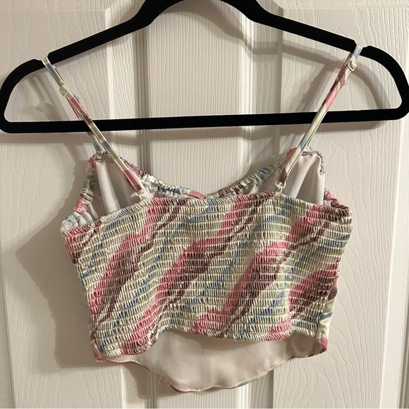 Tie Front Cami Top Sleeveless Crop Top Summer Casual Blouse - Picture 2 of 6